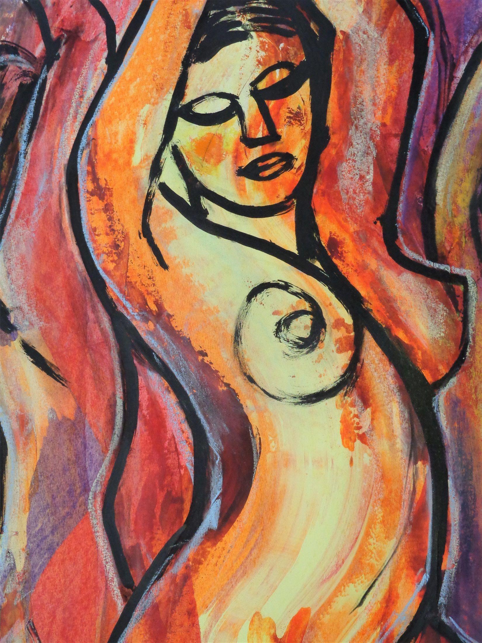 Summer Glow 2, Painting, Acrylic on Paper For Sale 1