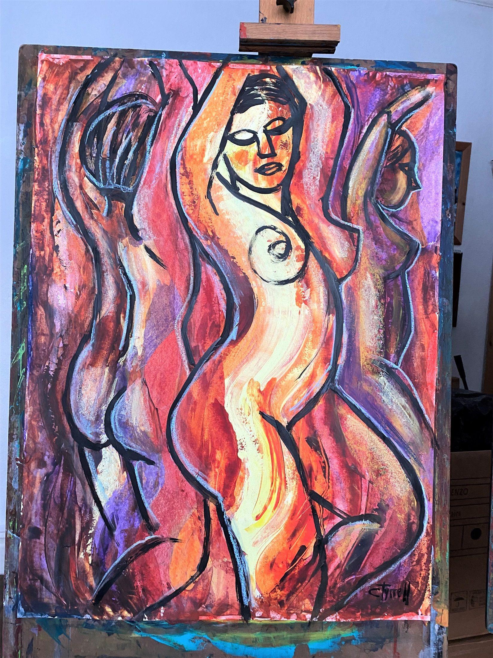 Summer Glow 2, Painting, Acrylic on Paper For Sale 2