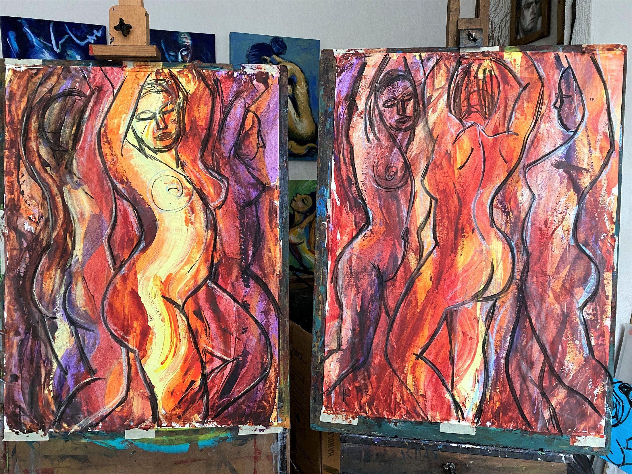 Summer Glow 2, Painting, Acrylic on Paper For Sale 3