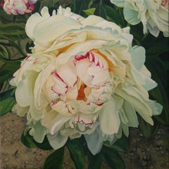 "Una peonía", Realismo, figurativo, flores, colores pastel