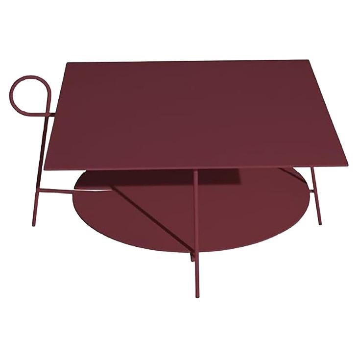 Carmina Coffee Table Square Burgundy by Driade For Sale