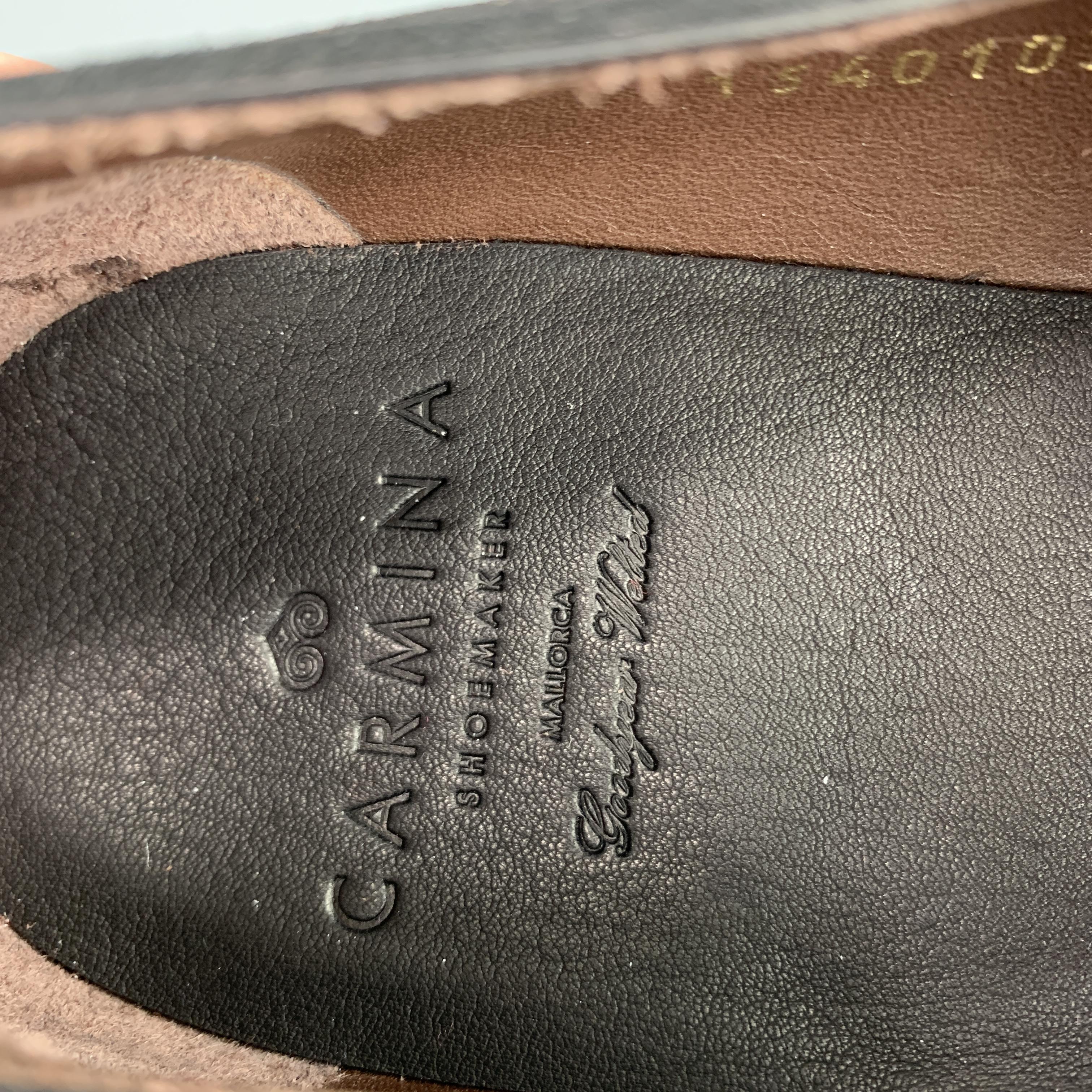 Men's CARMINA Size 10.5 Black Suede Slip On Dress Loafers