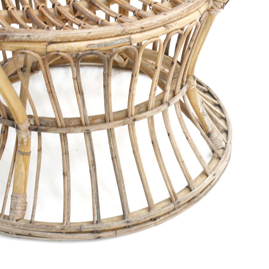 Hand-Crafted Carminati Mid-Century Modern Bamboo Rattan Italian Armchair For Sale