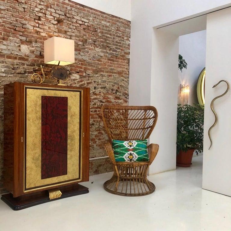 Carminati Mid-Century Modern Bamboo Rattan Italian Armchair For Sale 2