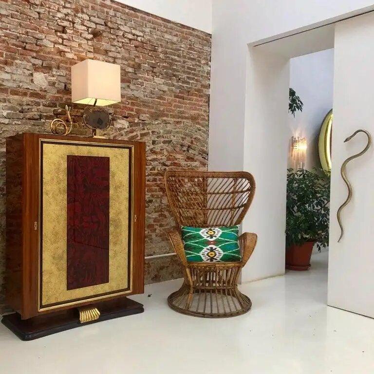 Carminati Mid-Century Modern Bamboo Rattan Italian Armchairs For Sale 1
