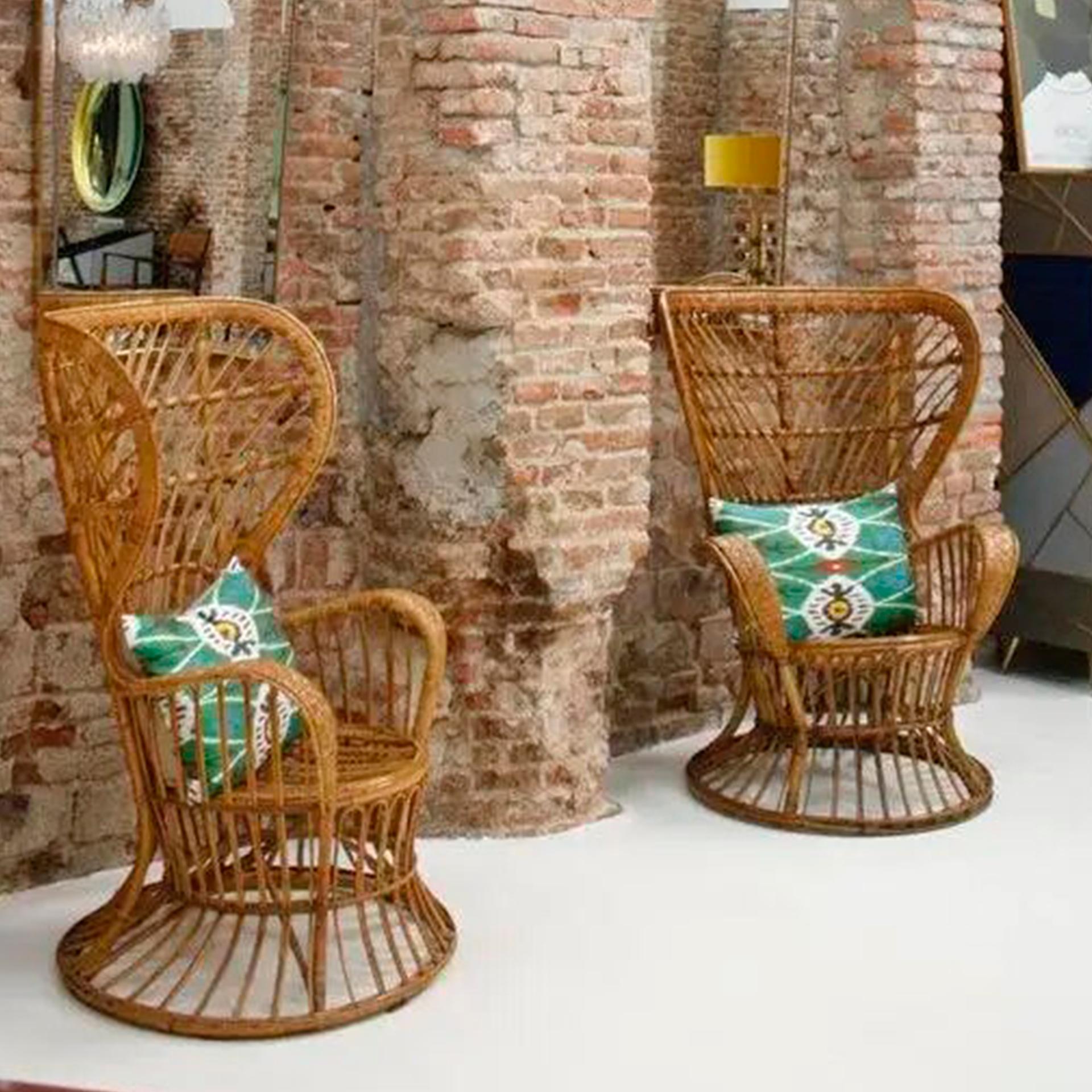 Bambù Poltrone italiane in bambù e rattan di Carminati, stile metà del secolo scorso in vendita