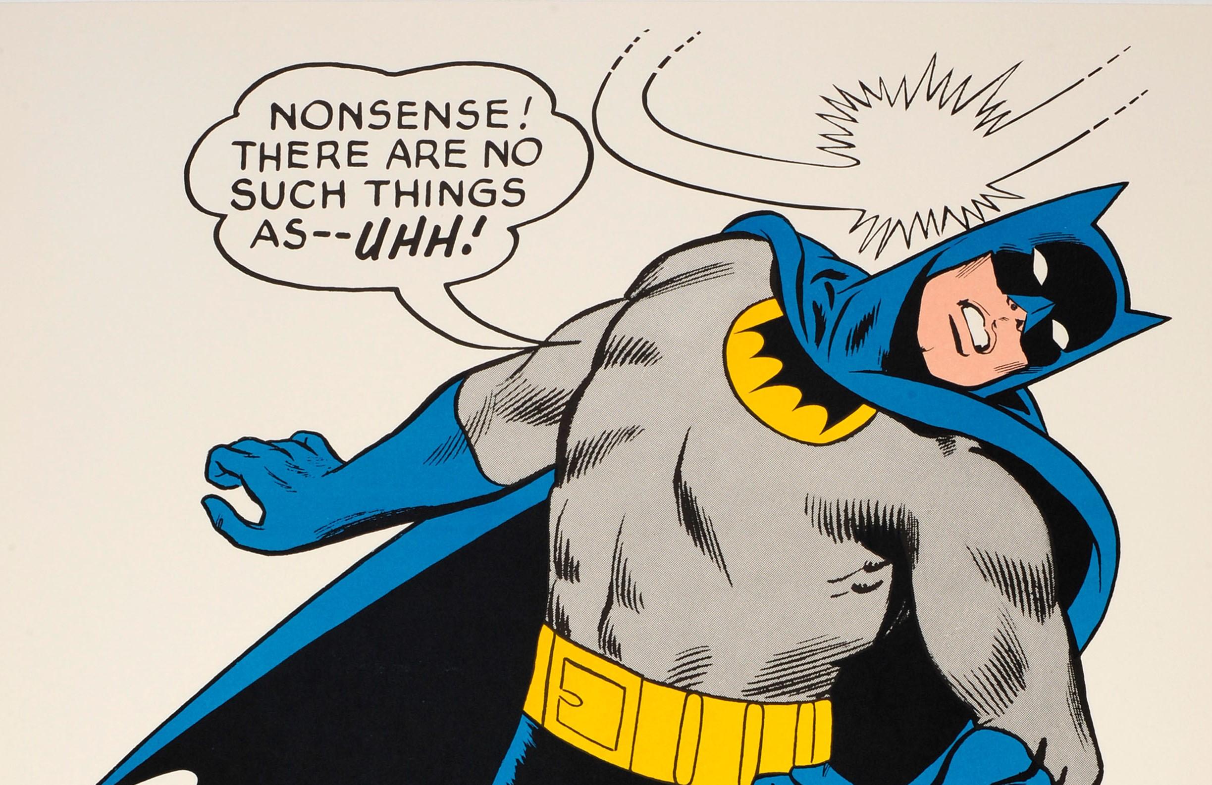 Original Vintage Cartoon Batman Poster For The Iconic Comic Superhero 