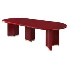 Carmine Lacquer Dining Table - 2 Leaves