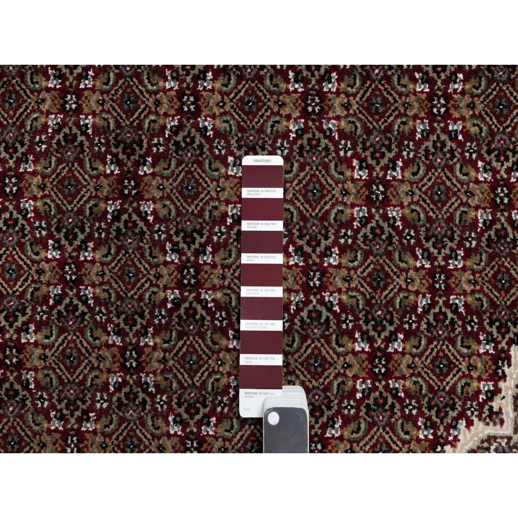 Laine Tapis en laine nouée à la main rouge carmin Tabriz Mahi with Fish Design 11'9