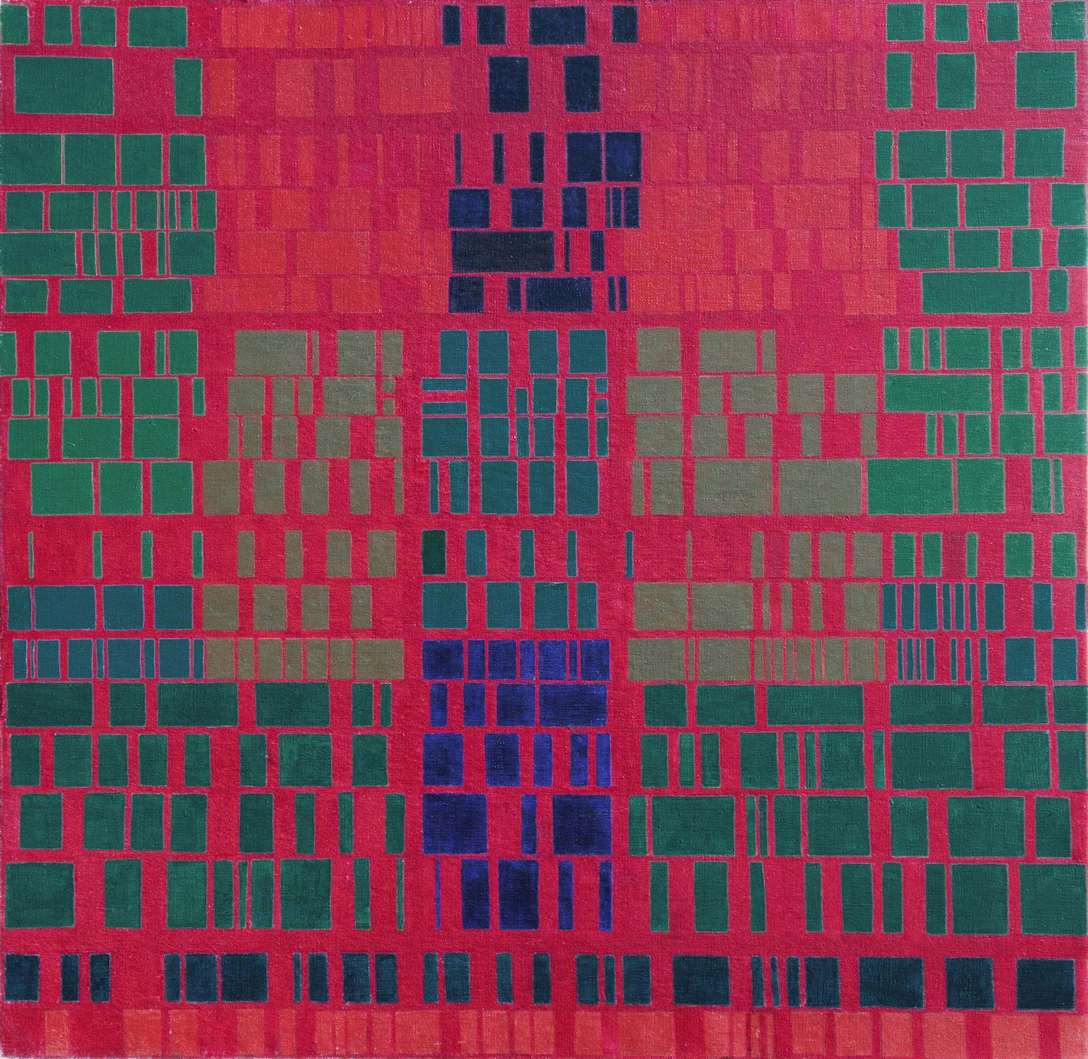 Abstract Painting di Carmélio Rodrigues Cruz - 'Abstract in Red', Brasil, Biennale di São Paulo, MoMA Resende, New York, Chicago