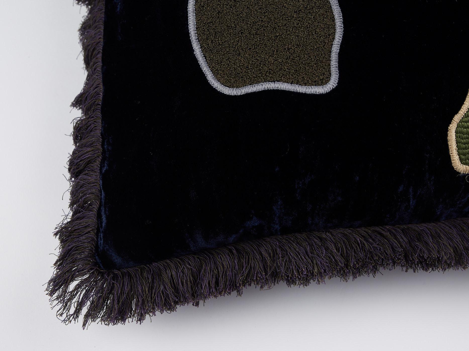 Dutch Carmo, Hand Embroidered Silk Velvet Cushion
