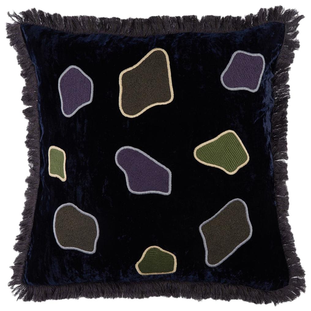 Carmo, Hand Embroidered Silk Velvet Cushion