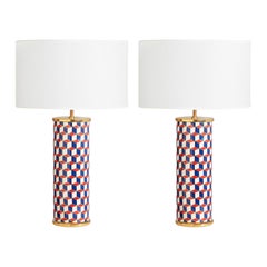 Carnaby Red and Blue Porcelain Table Lamp