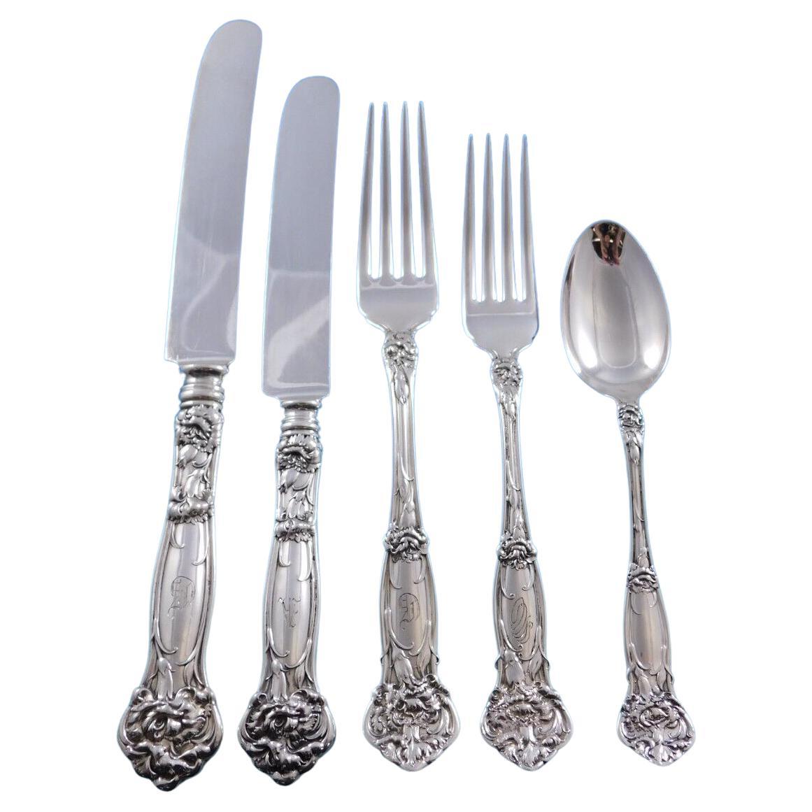 Carnation by Wallace Sterling Silver Flatware Service 8 Set Dinner 41 pcs