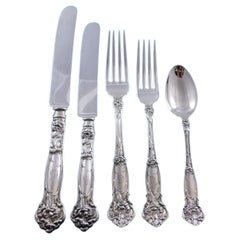 Carnation by Wallace Sterling Silver Flatware Service 8 Set Dinner 41 pcs