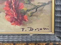 Carnations Red and White – Oil on Panel – F. Baroni