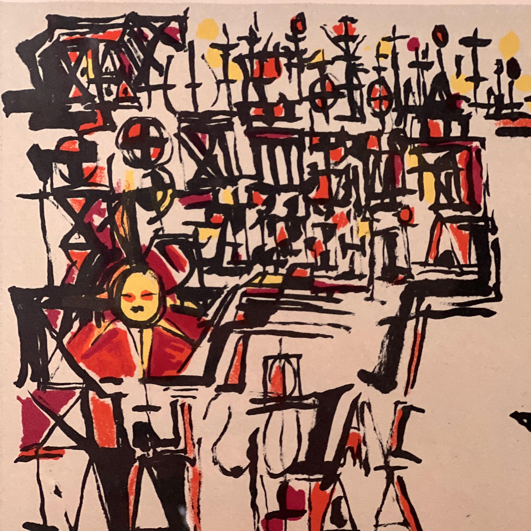 Litografía del Carnaval de Maria Elena Veiira Da Silva, 1978 en Bueno estado para la venta en AMSTERDAM, NL