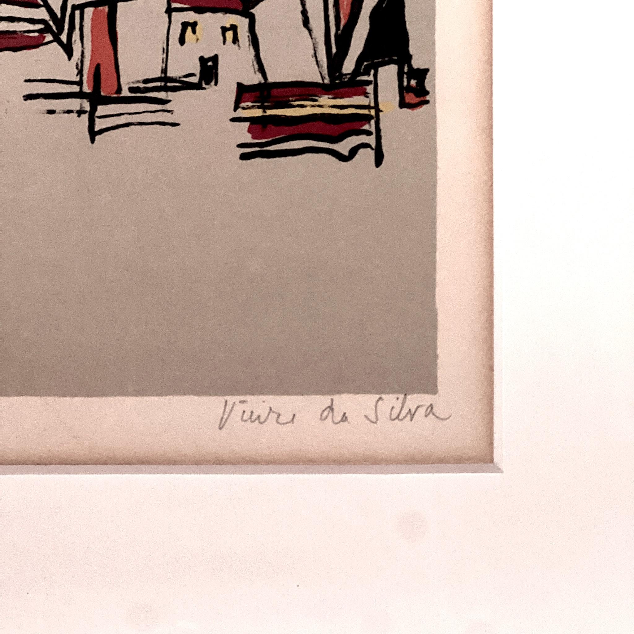 Litografía del Carnaval de Maria Elena Veiira Da Silva, 1978 Papel en venta