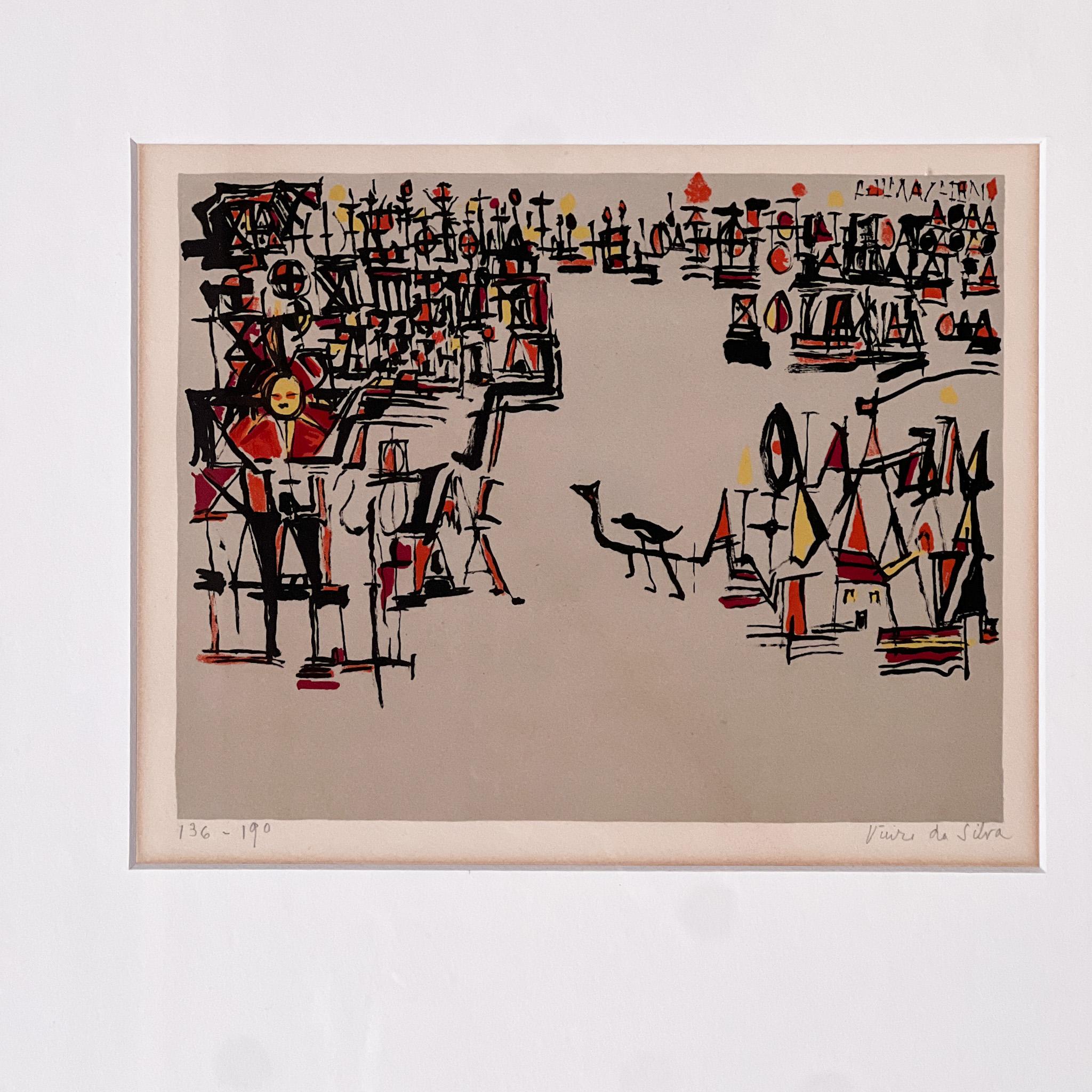 Litografía del Carnaval de Maria Elena Veiira Da Silva, 1978 en venta 2
