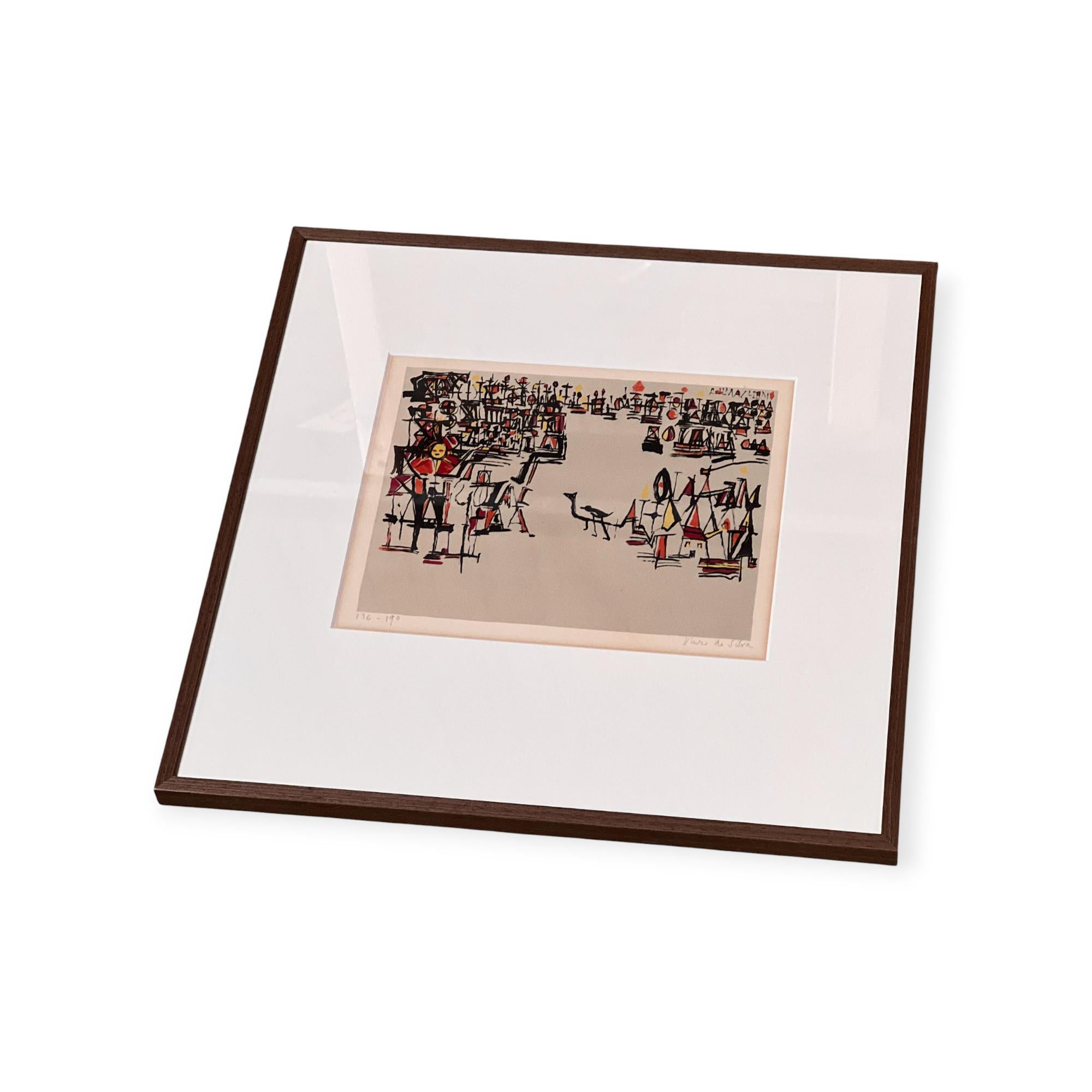 Litografía del Carnaval de Maria Elena Veiira Da Silva, 1978 en venta 4