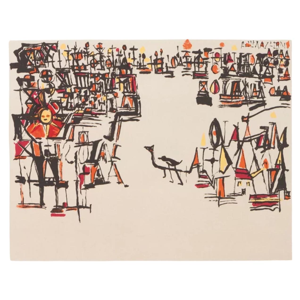 Litografía del Carnaval de Maria Elena Veiira Da Silva, 1978