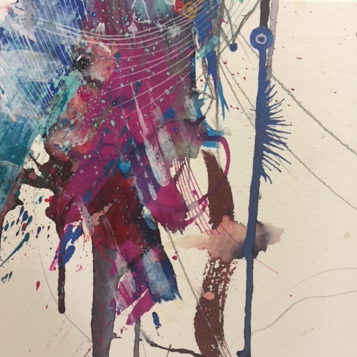 The Butterfly Effect, Carne Griffiths, Original painting, Floral, Expressionist  For Sale 2