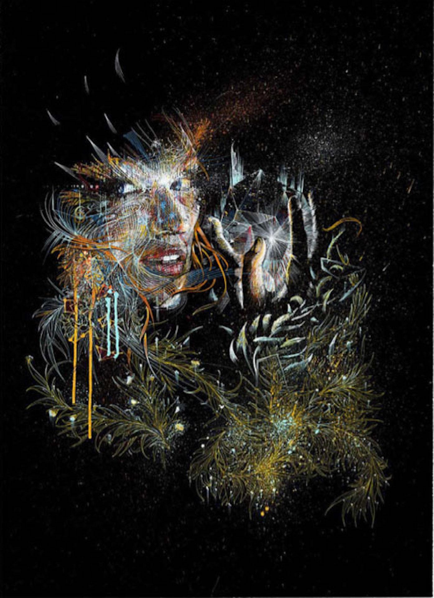 Carne Griffiths
Par la nuit
Giclée en édition limitée
Edition de 15
Taille de l'image : H 70,5cm x L 51cm
Taille de la feuille : H 82,2cm x L 61cm x P 0,1cm
Vendu sans cadre
Veuillez noter que les images insitu ne sont qu'une indication de