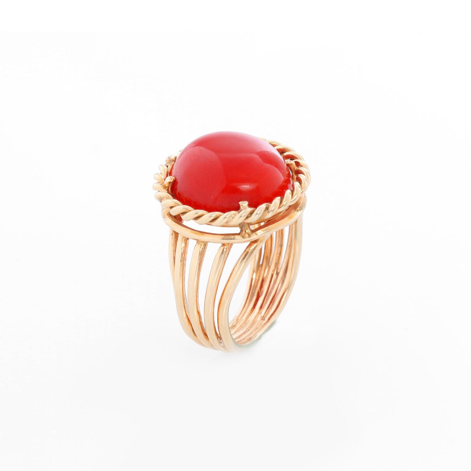 yellow gold carnelian ring