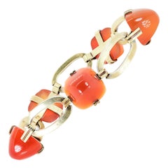 Carnelian and Gold Retro Bracelet