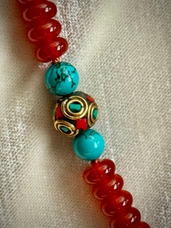 Carnelian and turquoise necklace