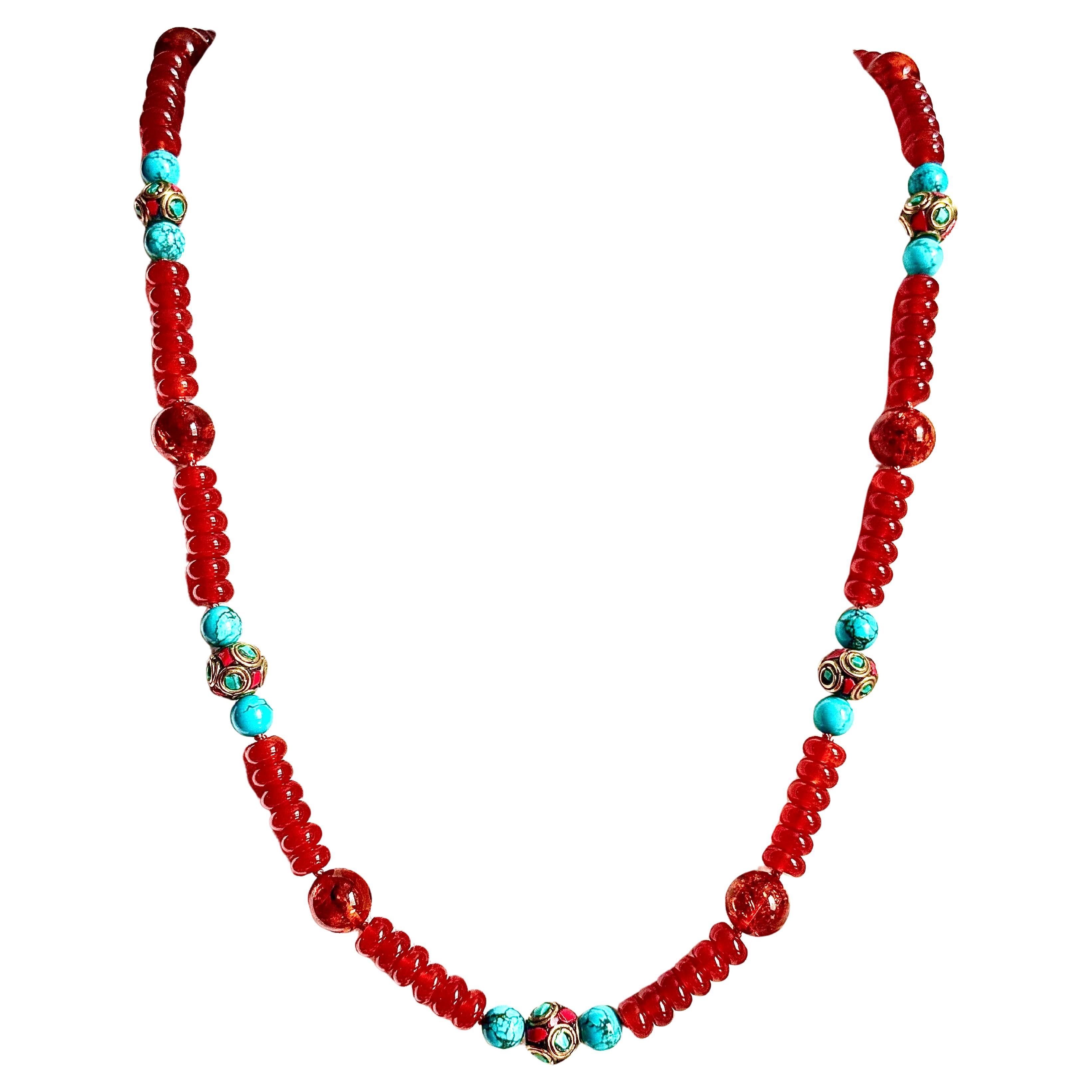 Collana di corniola e turchese