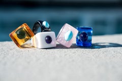 Carnelian Art Deco ring with  Lapis Lazuli Stone set in Sterling Silver