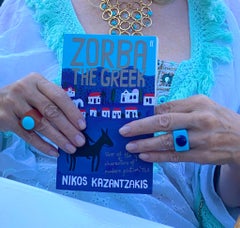 Contemporary Merideth McGregor Deco Ring with Carnelian and Turquoise Stones