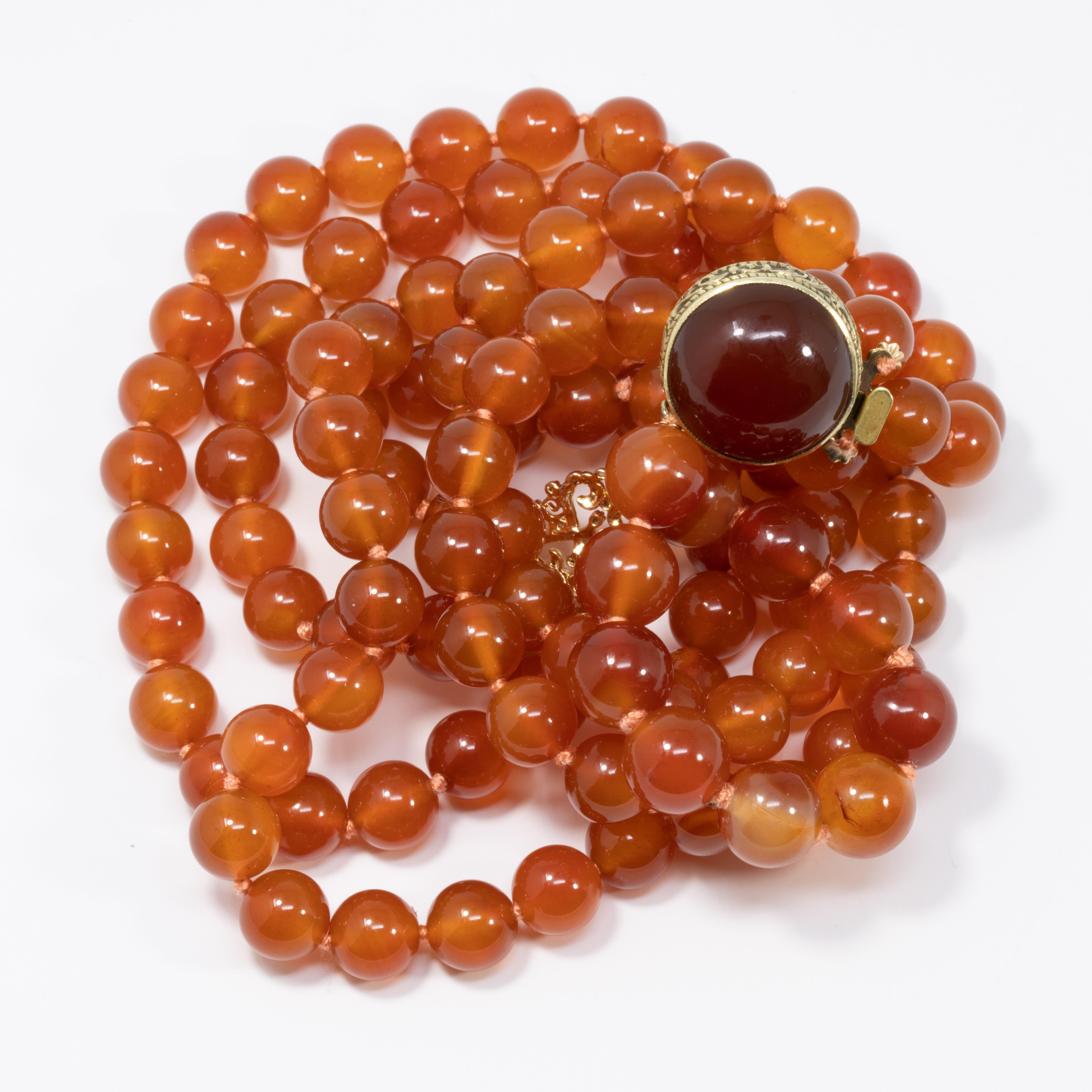 carnelian beaded necklace