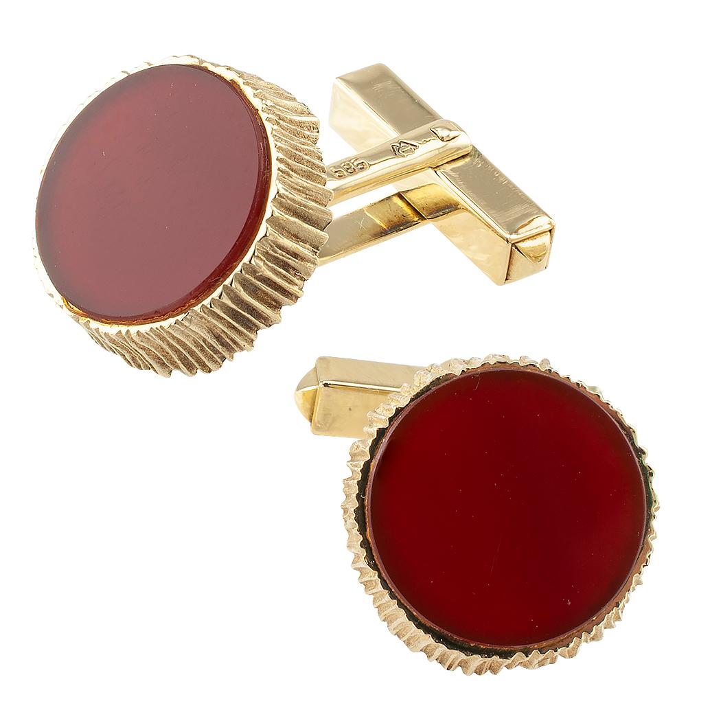 Carnelian Gold Cufflinks