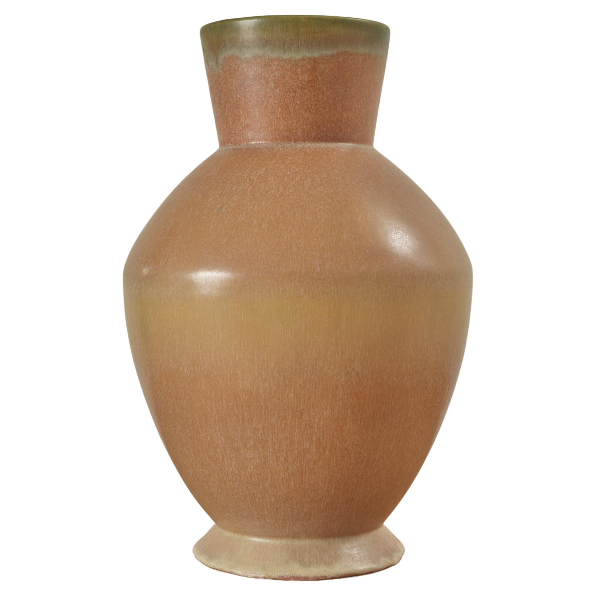 Carnelian II Ceramic Vase by Roseville Pottery For Sale