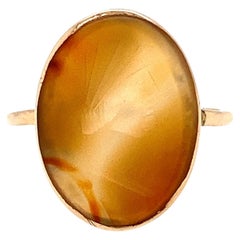 Karneol Intaglio und 9 Karat Gelbgold Vintage Signet Ring