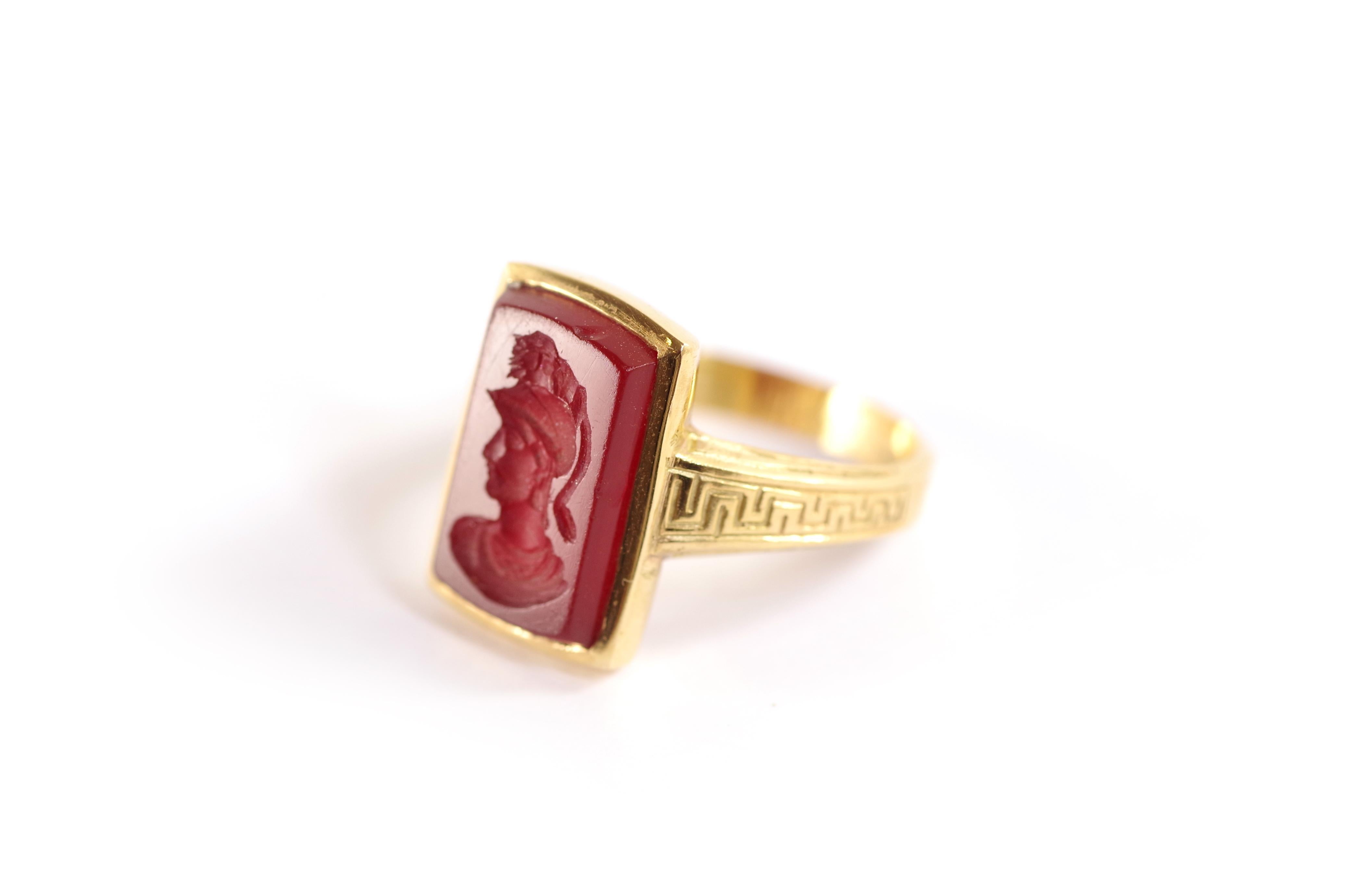ring with roman soldier