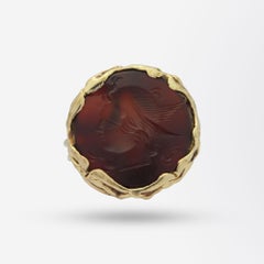 Carnelian Intaglio Ring in 9 Karat Yellow Gold