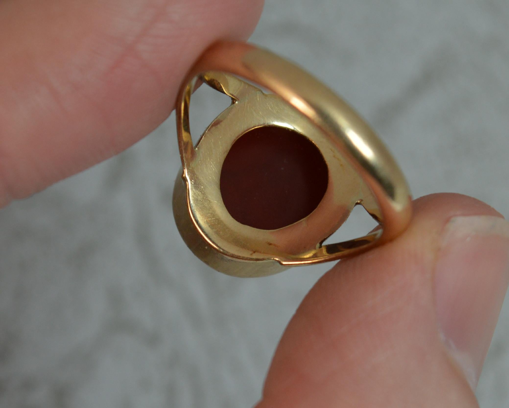Carnelian Intaglio Seal and 9 Carat Gold Seal Intaglio Ring 4