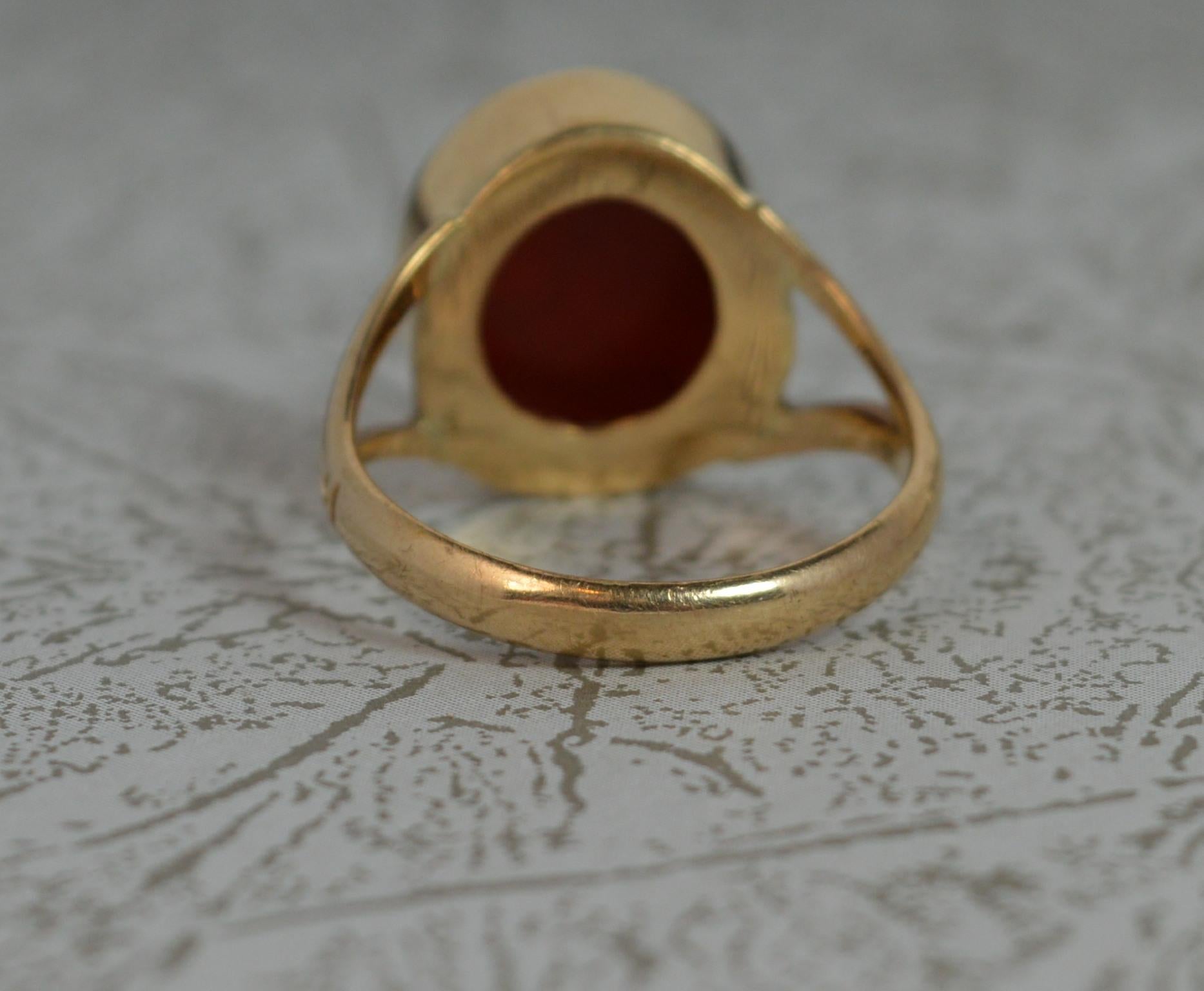 Victorian Carnelian Intaglio Seal and 9 Carat Gold Seal Intaglio Ring