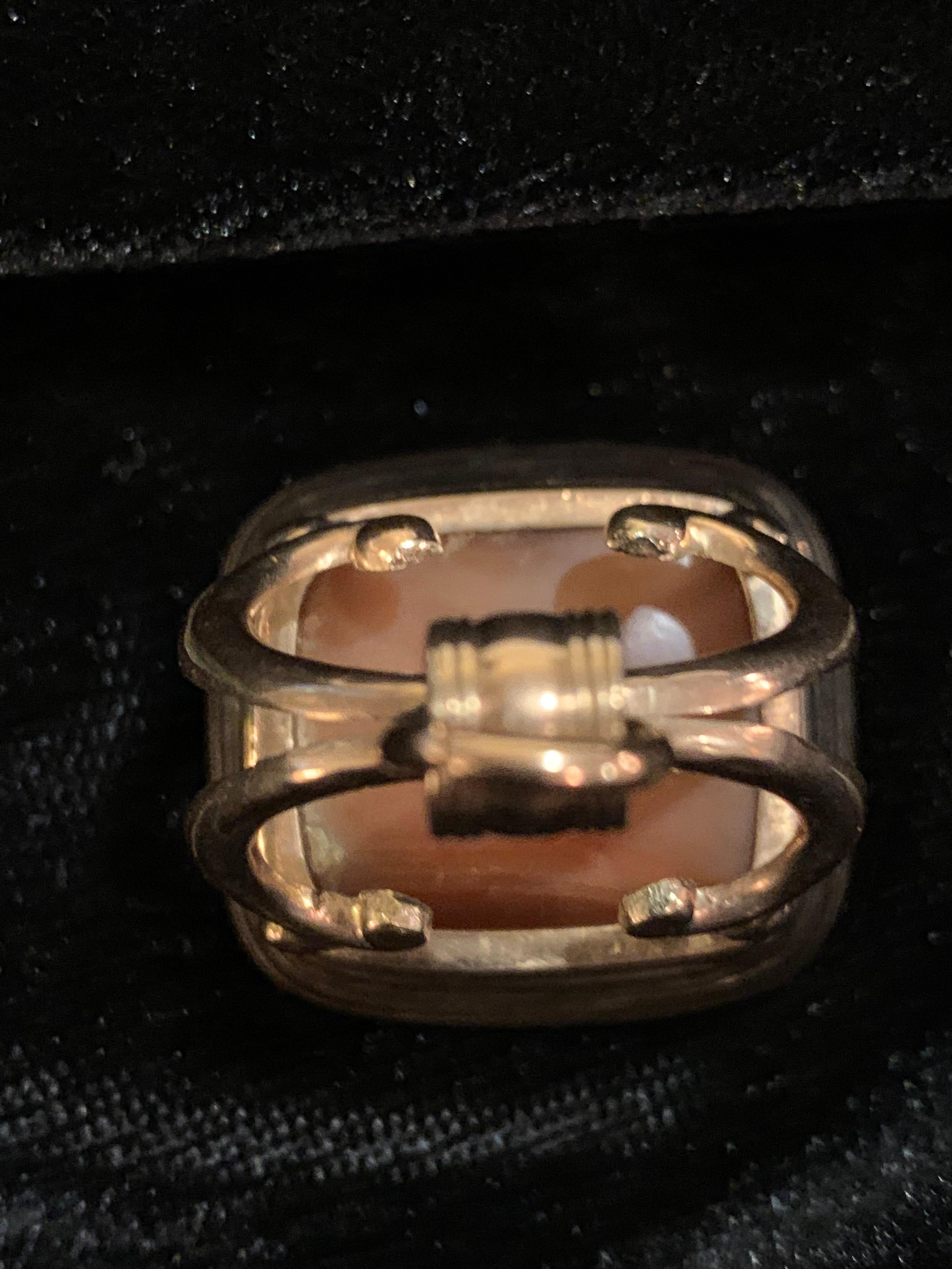 Mid-19th Century Carnelian Intaglio Skull Signet Ring Pendant Set in 14-Karat Gold, circa 1830