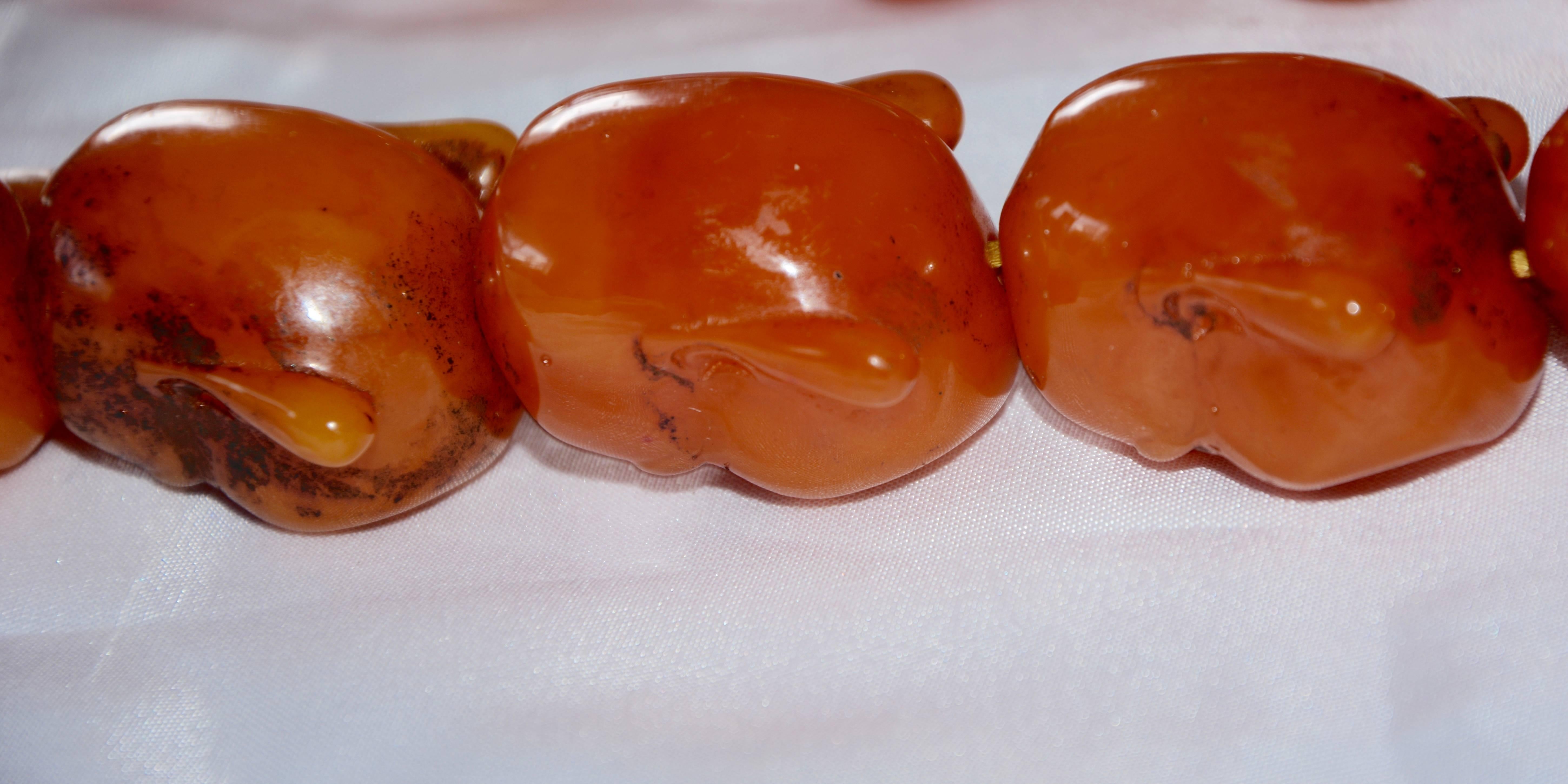 Carnelian Statement Necklace with Smiling Buddha Heads For Sale 4