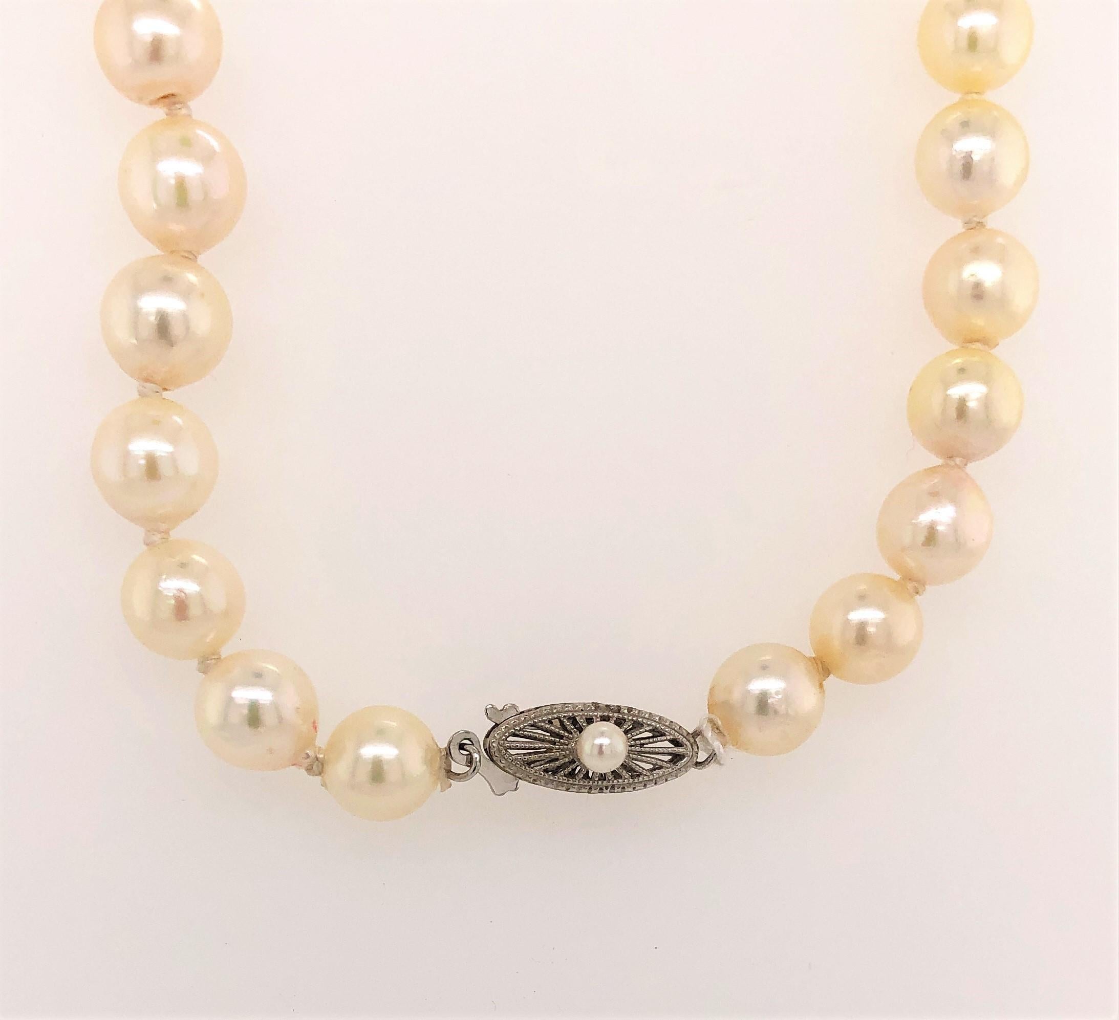 Women's Carnelian Sterling Silver Pendant Enhancer on Akoya Pearl Strand Necklace For Sale