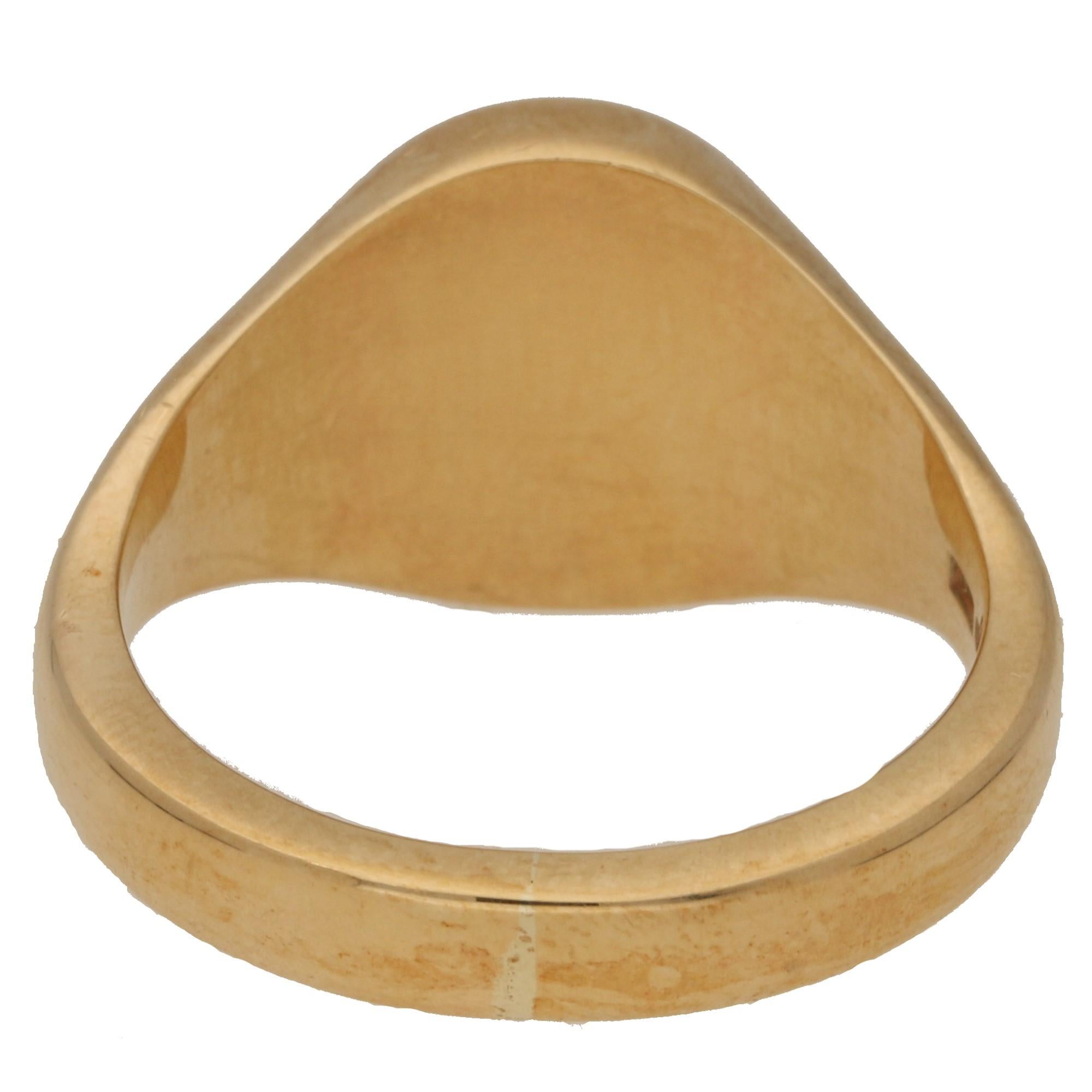 Carnelian Stone Ring Set in 9 Karat Yellow Gold at 1stDibs