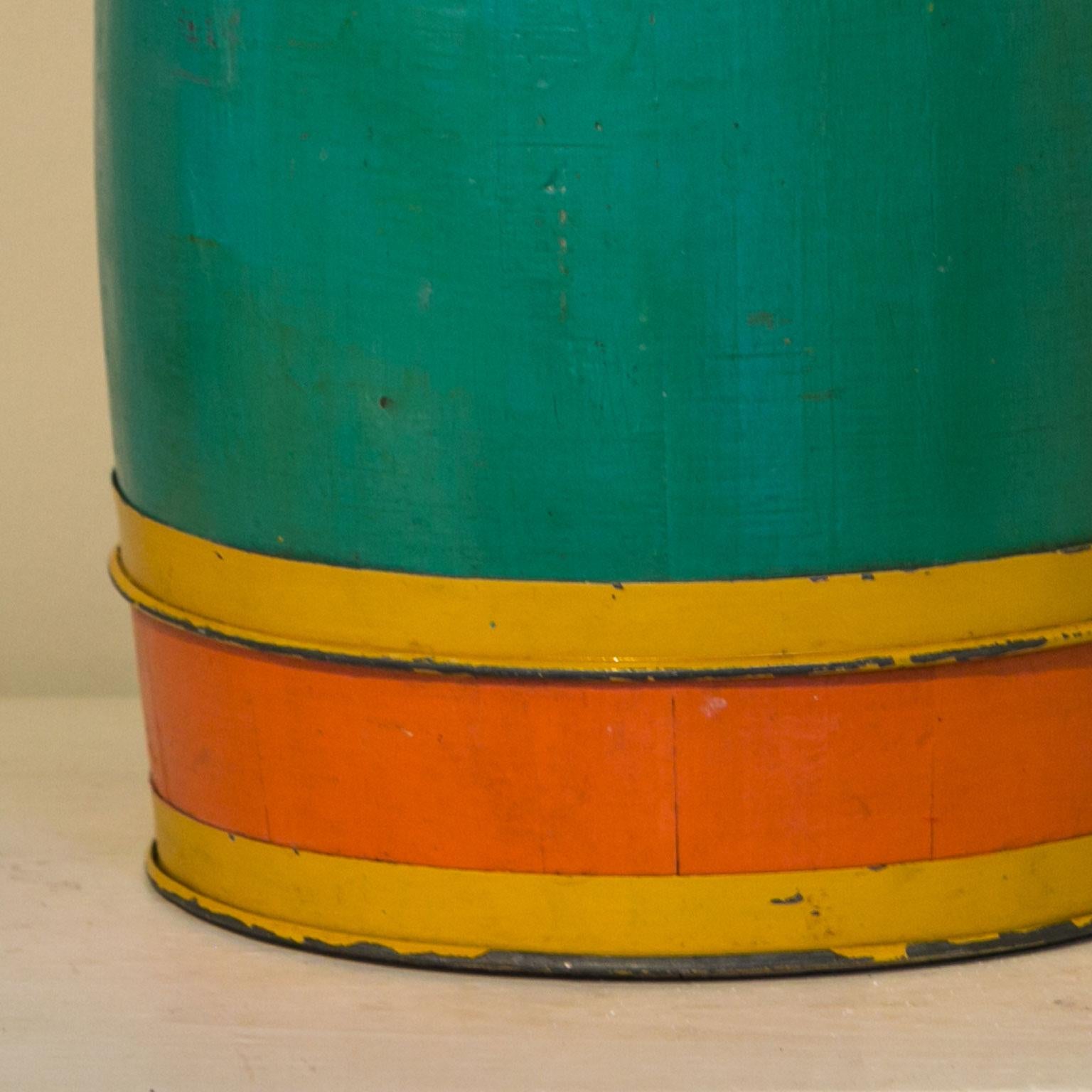 Hand-Painted Carnival Barrel Table Lamp For Sale