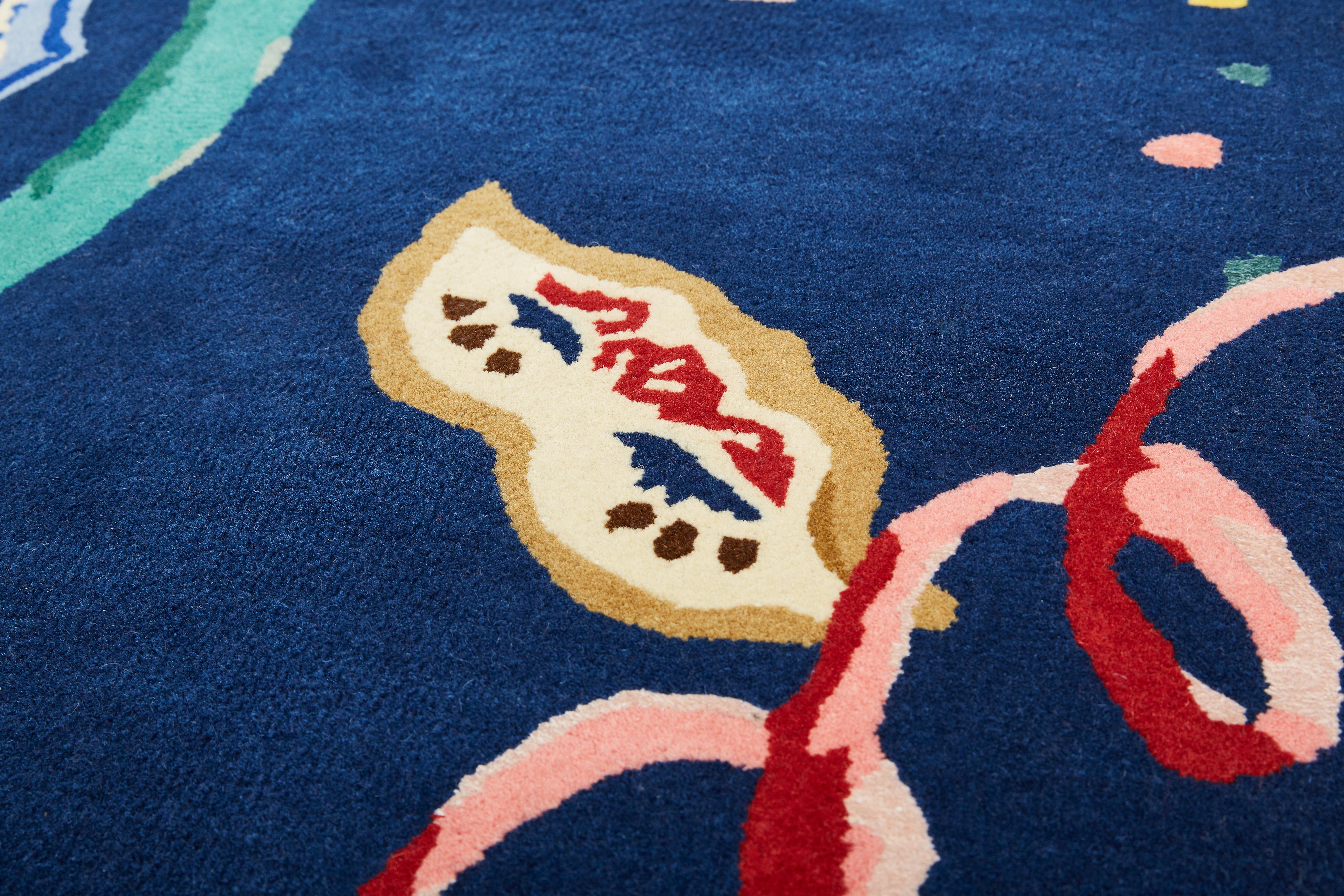 Modern Carnival Carpet, Handtufted in Wool and Viscose, Kiki van Eijk For Sale