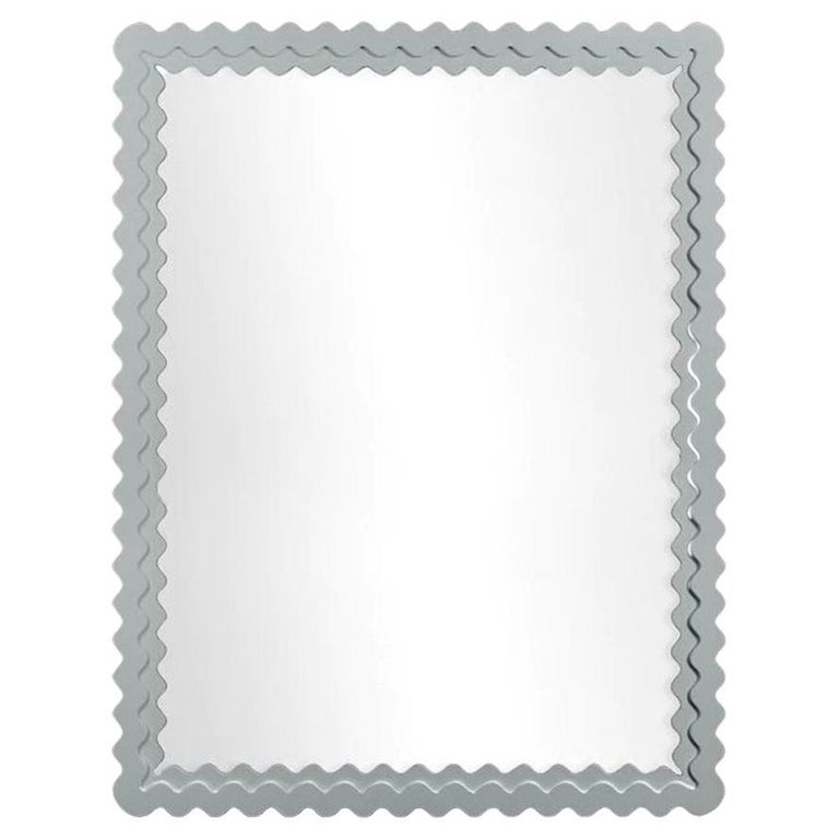 Carnival Chaos Rectangle Mirror in Pelican Gray For Sale at 1stDibs
