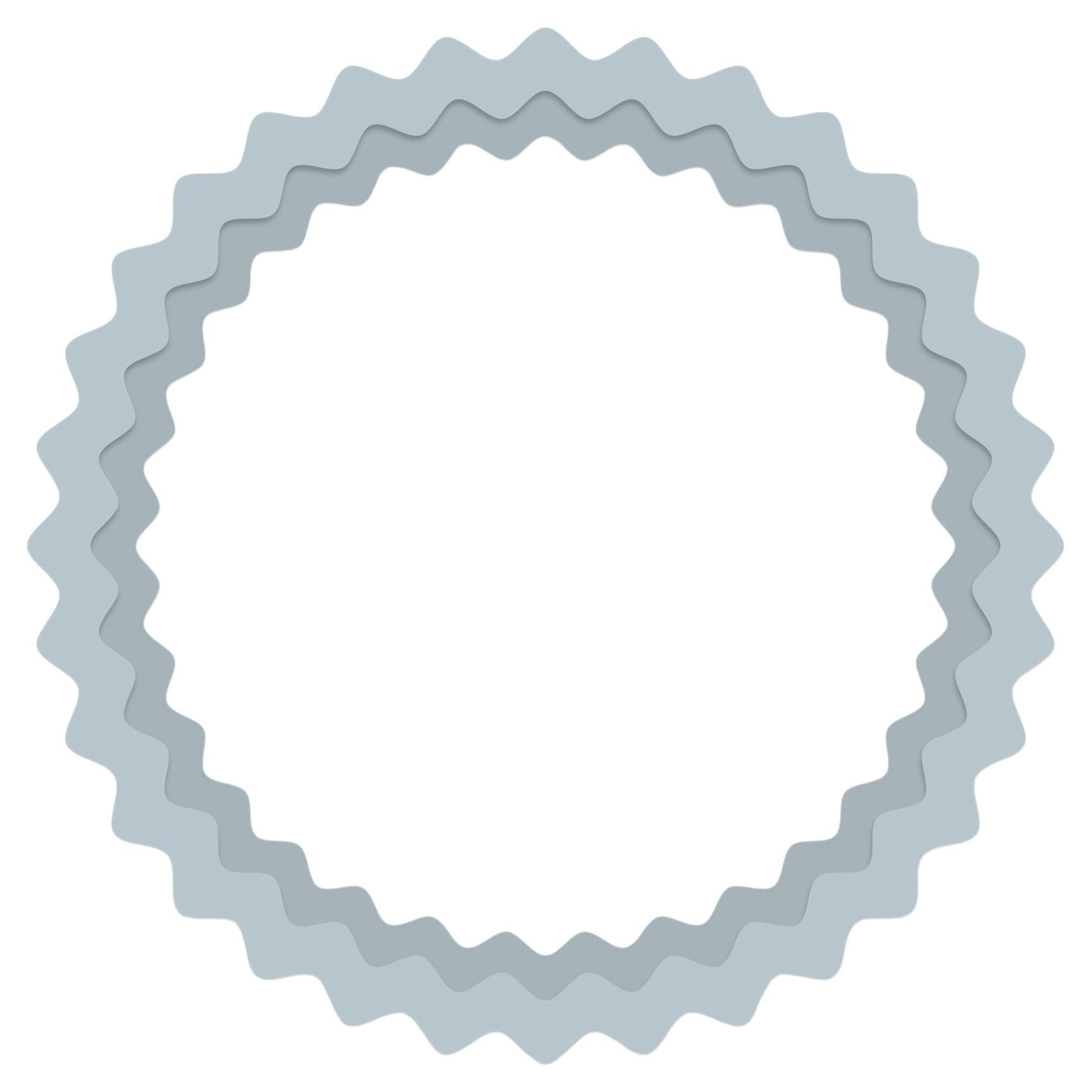 Carnival Chaos Round Mirror in Parma Gray For Sale
