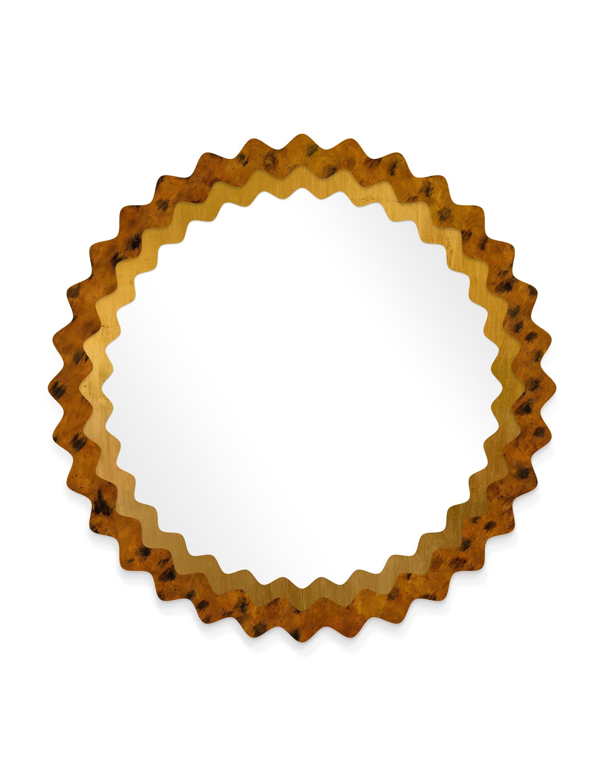 Carnival Chaos Round Mirror in Tortoise For Sale at 1stDibs